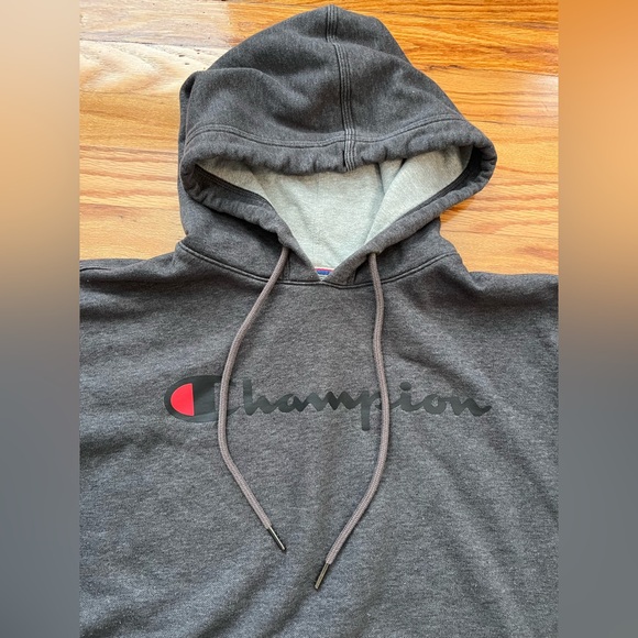 Champion Powerblend Hoodie Script Logo Sweatshirt - Picture 2 of 6